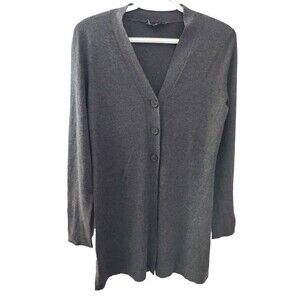 Karoo Women Dk Gray Cardigan Cashmere Silk Blend Size Small (1)